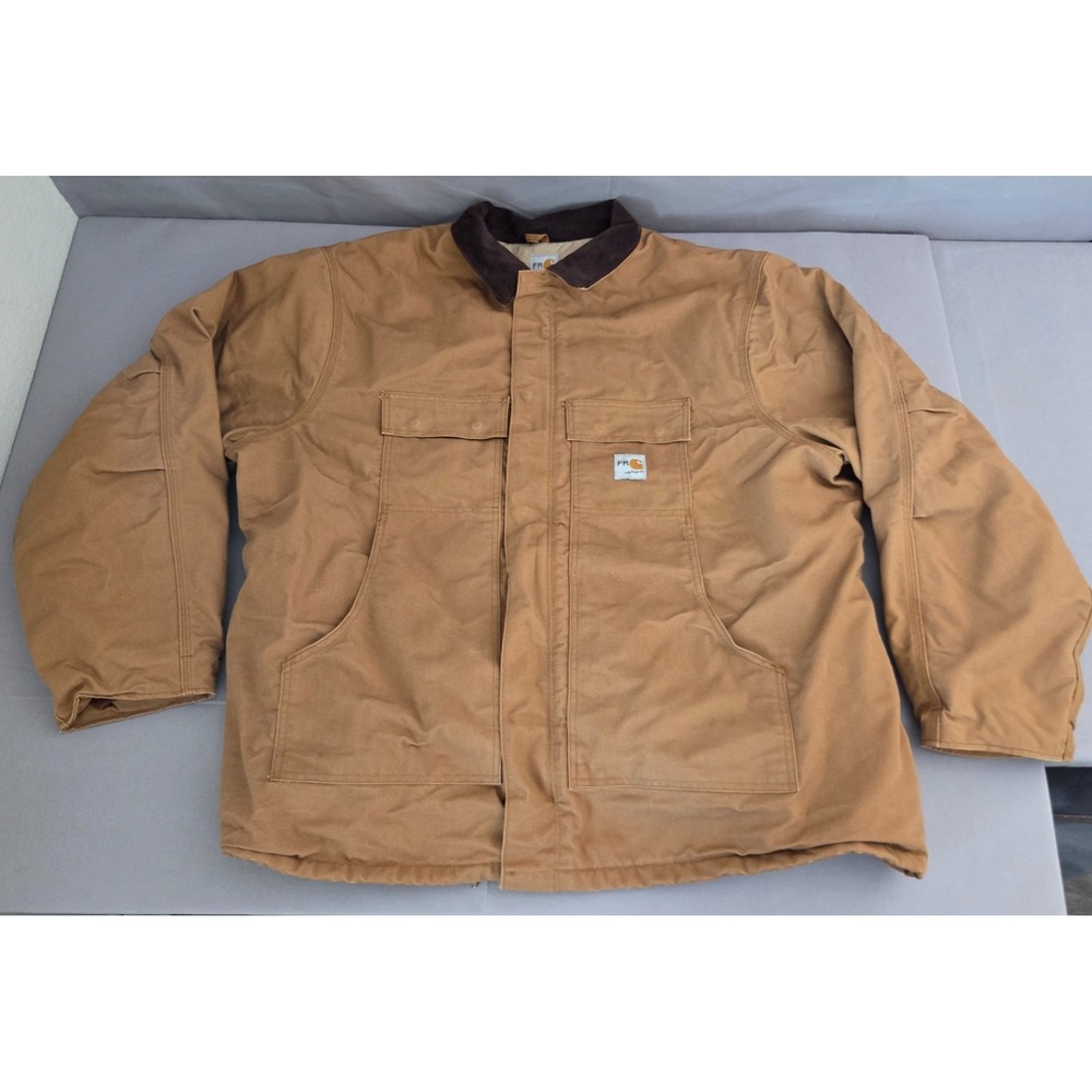 Carhartt FR Jacket Mens 3 Extra Large Tall Brown Flame Resistant Soft Quilted